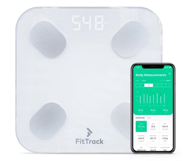 Fittrack Dara Smart Body BMI Digital Scale - White Open Box Never