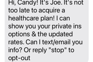 healthcare spam text