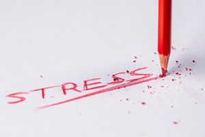 stress written with red pencil